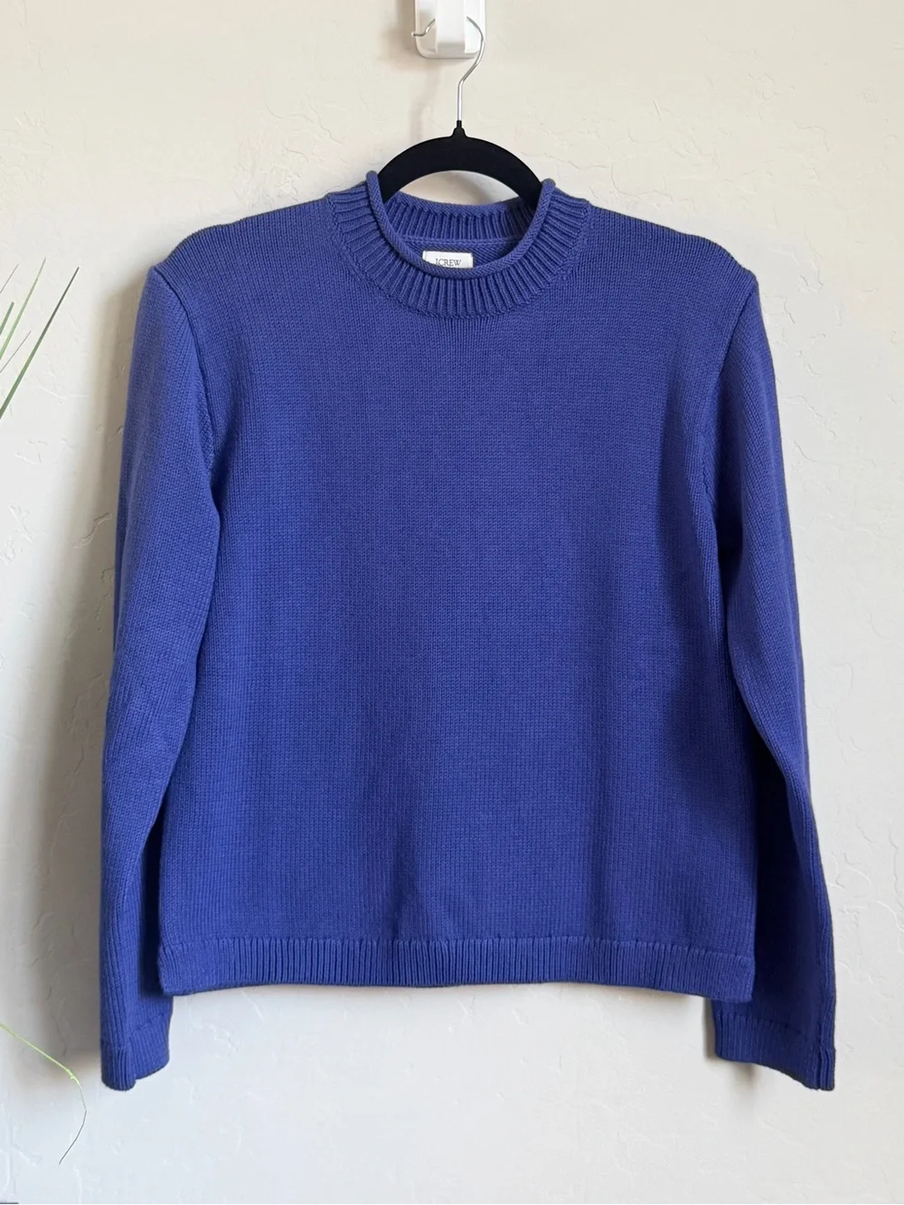 NWT J.Crew Factory 2025 Cotton Blend Crewneck Sweater Blue Small